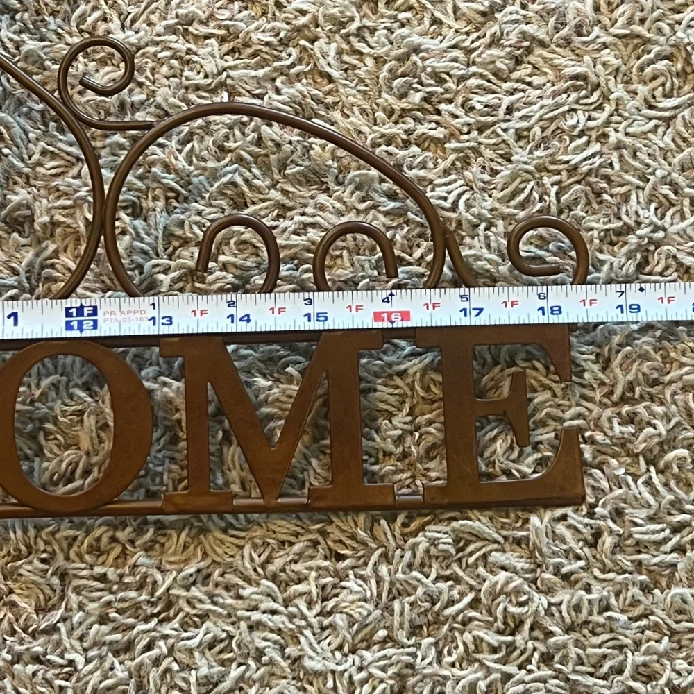 Bronze‎ Metal Welcome Over The Door Wreath Hanger Scroll Fleur De Lis 19 Inch